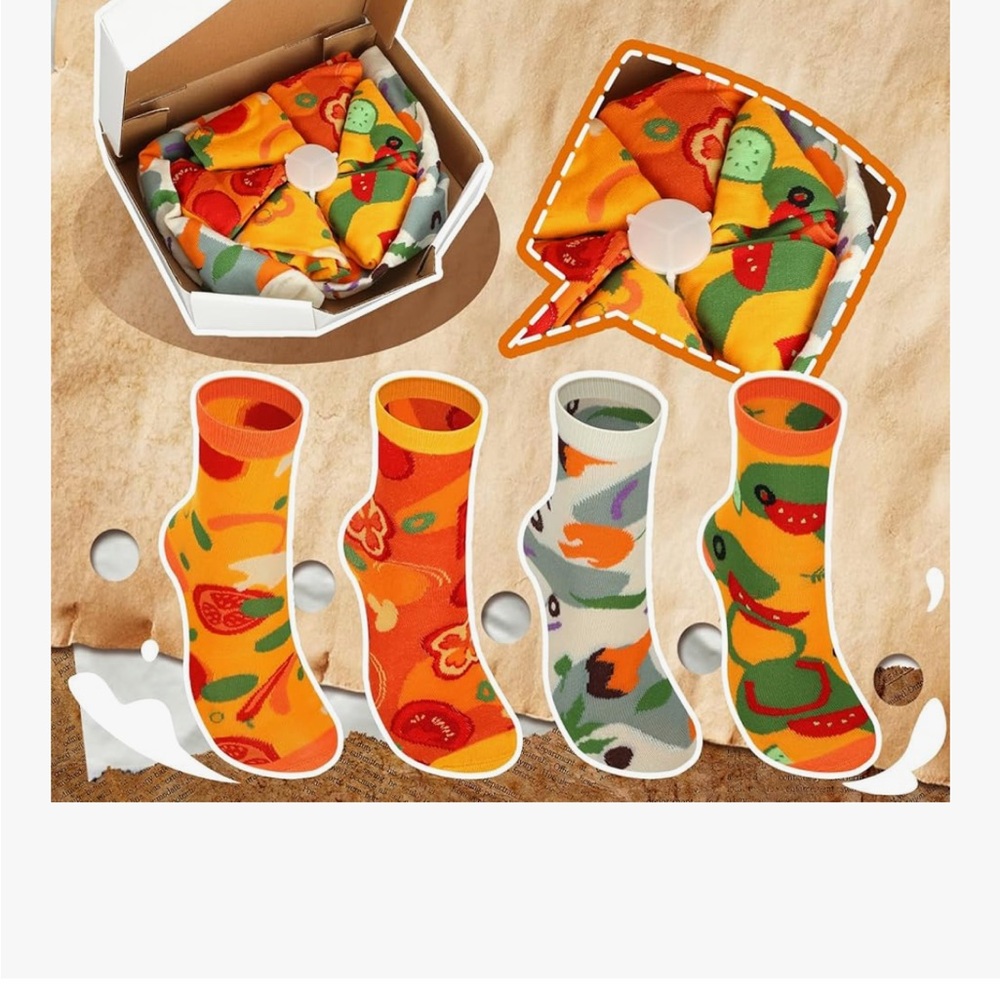 Pizza socks box (novelty)